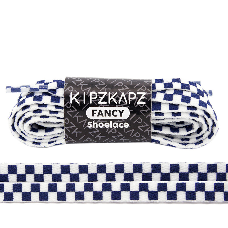 Jual Aksesoris Sneakers Kipzkapz Flat Checker Xs35 8Mm White Navy Original Xs35 - Flat Checker 8Mm - hoopspoint.com